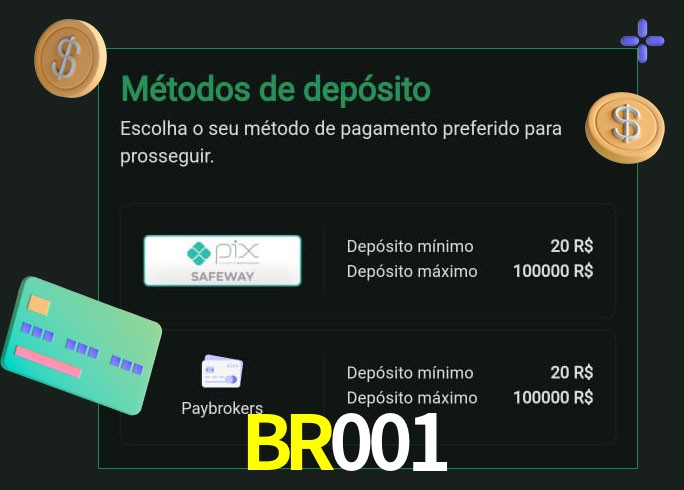 O cassino BR001 oferece uma grande variedade de métodos de pagamento